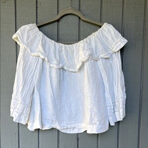 Zara White Off-Shoulder Women's Top